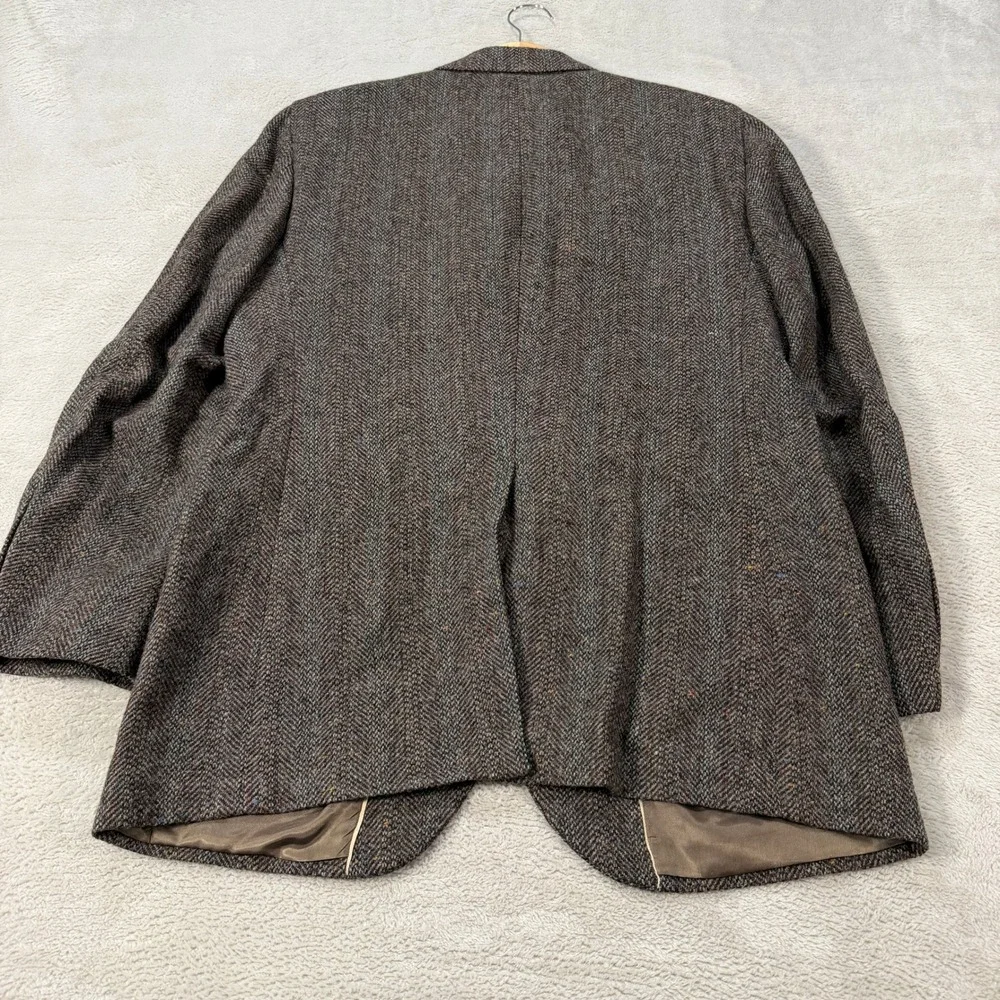 Vintage Bespoke Tweed Mens 40R Brown Herringbone Blazer Sport Coat Jacket EUC
